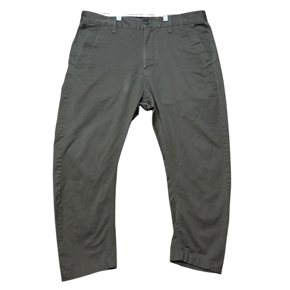 G-Star Raw Bronson Tapered Chino Pants Mens Tag 36x32 Olive Stretch